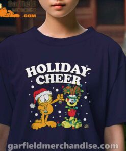 christmas garfield holiday cheer odie kids girl navy t shirt