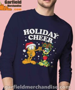 christmas garfield holiday cheer odie men navy long sleeve