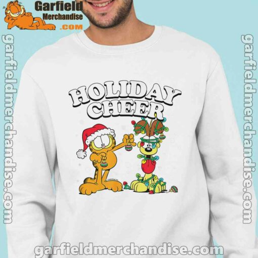 christmas garfield holiday cheer odie men with white sweatshirt