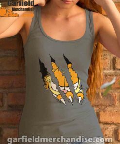 claws the garfield getting what want gray tank top women