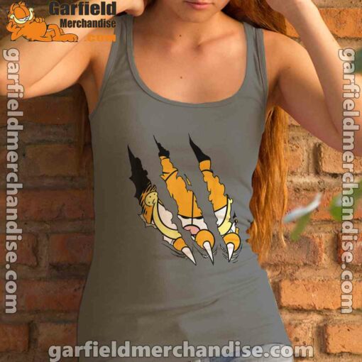 claws the garfield getting what want gray tank top women