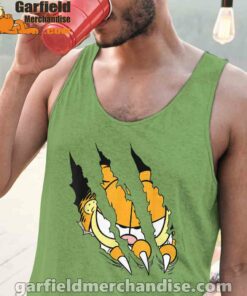 claws the garfield getting what want men green tank tops