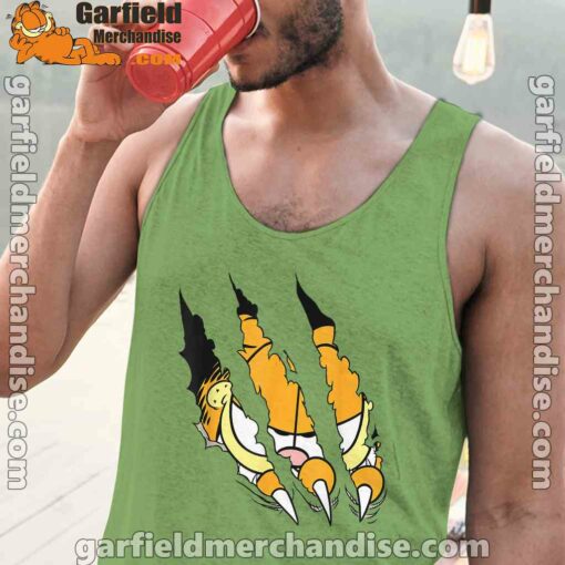 claws the garfield getting what want men green tank tops