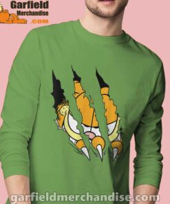 claws the garfield getting what want men long sleeve green