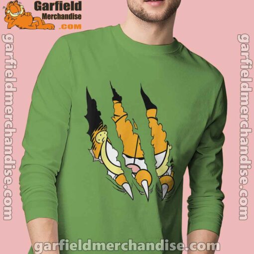 claws the garfield getting what want men long sleeve green