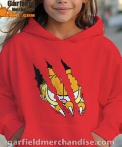 claws the garfield getting what want red hoodie youth girl