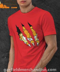 claws the garfield getting what want red men shirt