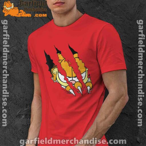 claws the garfield getting what want red men shirt