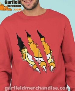 claws the garfield getting what want red sweatshirts for man