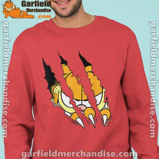 claws the garfield getting what want red sweatshirts for man