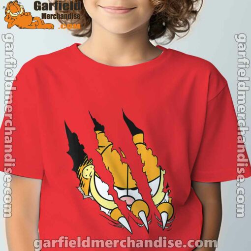 claws the garfield getting what want red t shirt for youth boy