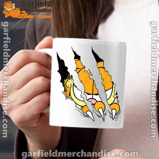 claws the garfield getting what want white mug