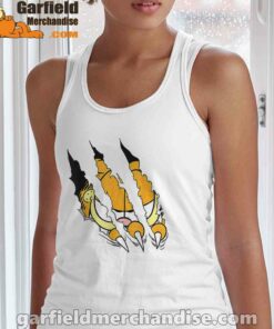 claws the garfield getting what want white women's tank top