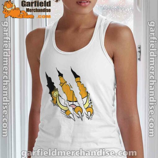 claws the garfield getting what want white women's tank top