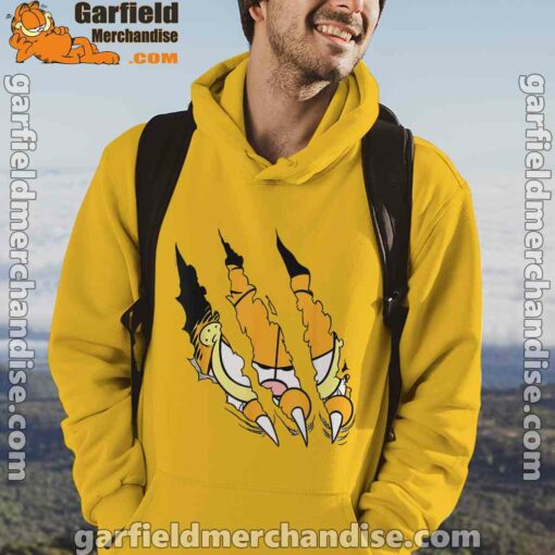 claws the garfield getting what want yellow men hoodie