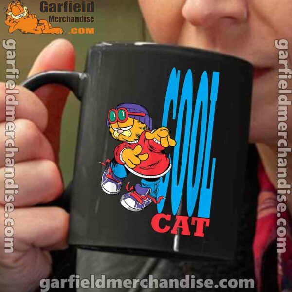 cool garfield cats nap hard and eat harder black coffee mug