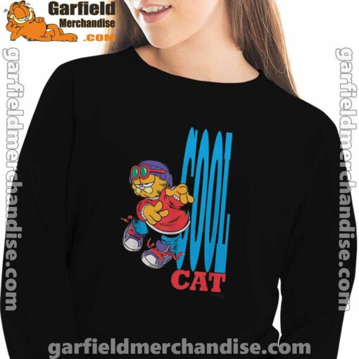 cool garfield cats nap hard and eat harder black women sweatshirts