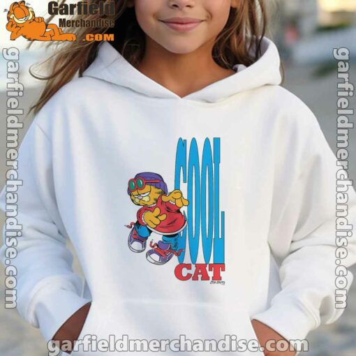 cool garfield cats nap hard and eat harder girl hoodie white