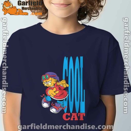 cool garfield cats nap hard and eat harder navy boy's t shirt