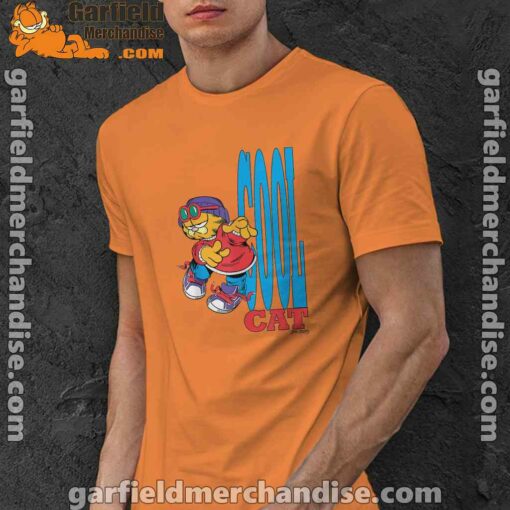 cool garfield cats nap hard and eat harder orange men shirt