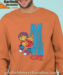 cool garfield cats nap hard and eat harder orange sweatshirt man