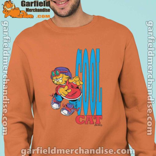 cool garfield cats nap hard and eat harder orange sweatshirt man