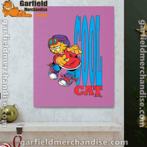 cool garfield cats nap hard and eat harder pink canvas