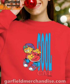 cool garfield cats nap hard and eat harder red kid girl sweatshirts