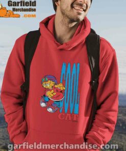 cool garfield cats nap hard and eat harder red men hoodie