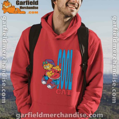 cool garfield cats nap hard and eat harder red men hoodie