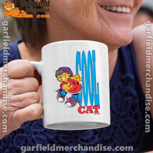 cool garfield cats nap hard and eat harder white coffee mug