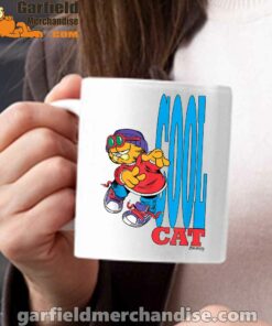 cool garfield cats nap hard and eat harder white mug