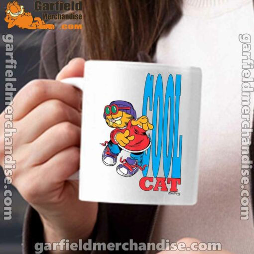 cool garfield cats nap hard and eat harder white mug