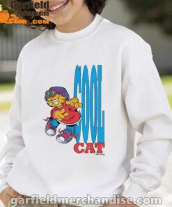 cool garfield cats nap hard and eat harder white sweatshirt for kid boy