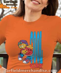 cool garfield cats nap hard and eat harder women's long sleeve orange for female