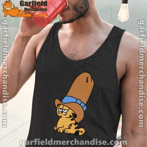 cowboy garfield smile on the day black men tank tops