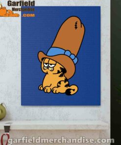 cowboy garfield smile on the day blue canvas