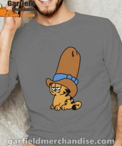 cowboy garfield smile on the day gray long sleeve for men