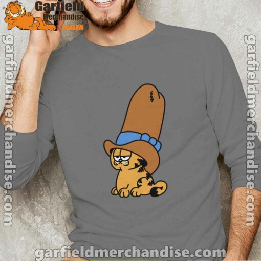 cowboy garfield smile on the day gray long sleeve for men