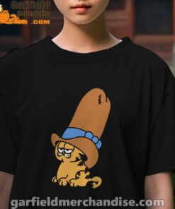 cowboy garfield smile on the day kids girl black t shirt