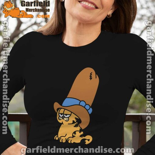 cowboy garfield smile on the day long sleeve black for women