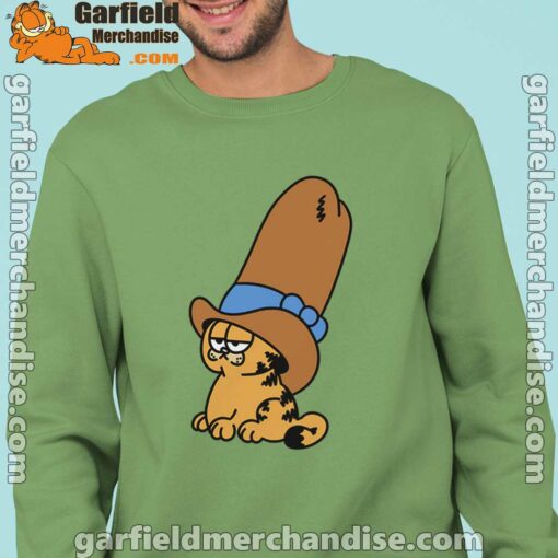 cowboy garfield smile on the day men green sweatshirts