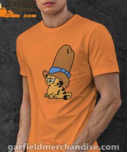 cowboy garfield smile on the day orange men shirt