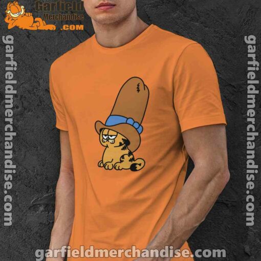 cowboy garfield smile on the day orange men shirt