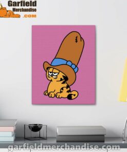 cowboy garfield smile on the day pink canvas