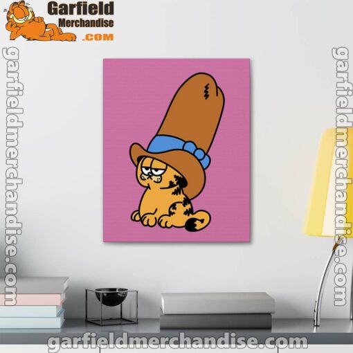 cowboy garfield smile on the day pink canvas