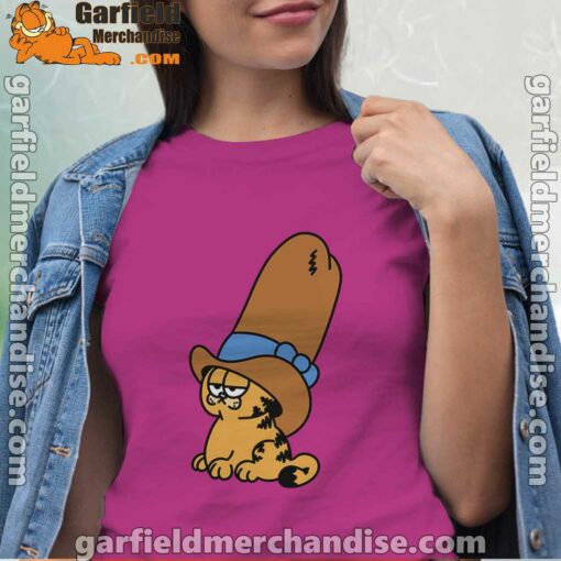 cowboy garfield smile on the day pink women shirt