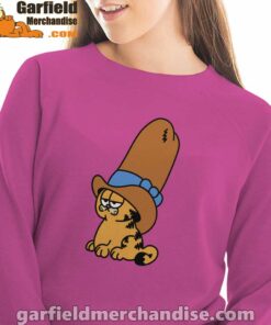 cowboy garfield smile on the day pink women sweatshirt