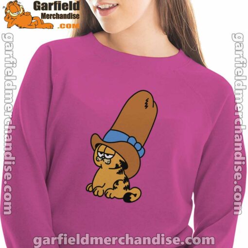 cowboy garfield smile on the day pink women sweatshirt