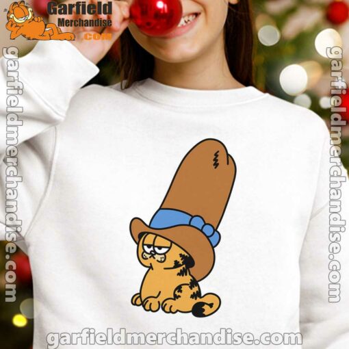 cowboy garfield smile on the day white girl sweatshirt